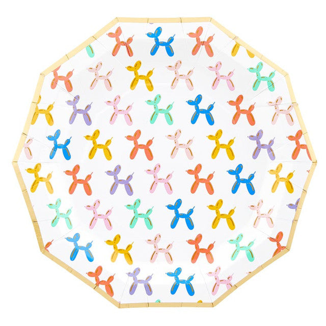 Balloon Dog 9" Paper Plates Set 12