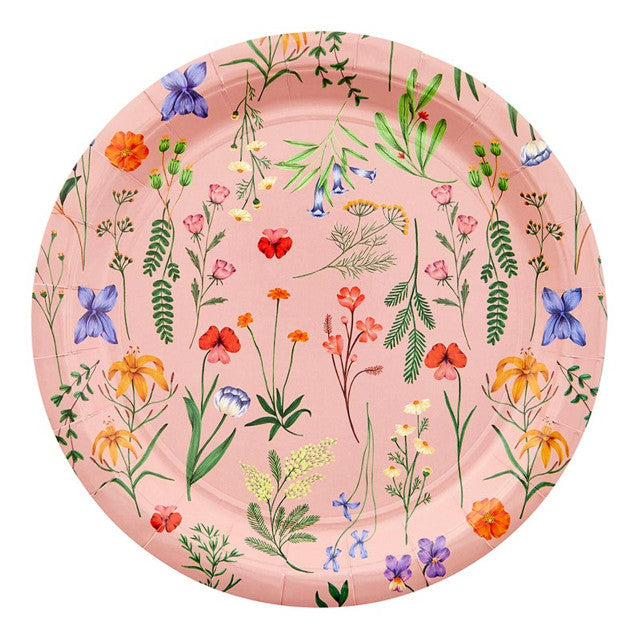 Boho Flowers 9" Paper Plates Set of 12