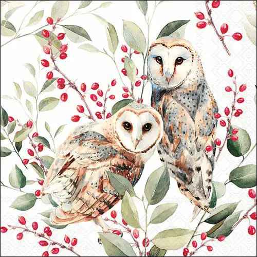Barn Owls LUNCHEON NAPKIN