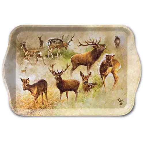 Collage of Deers Melamine Tray