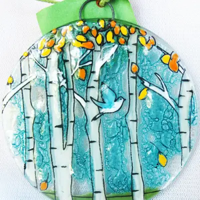 Aspen Trees Glass Suncatcher