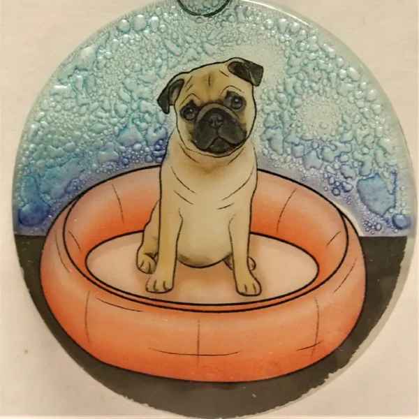 Pug Glass Suncatcher