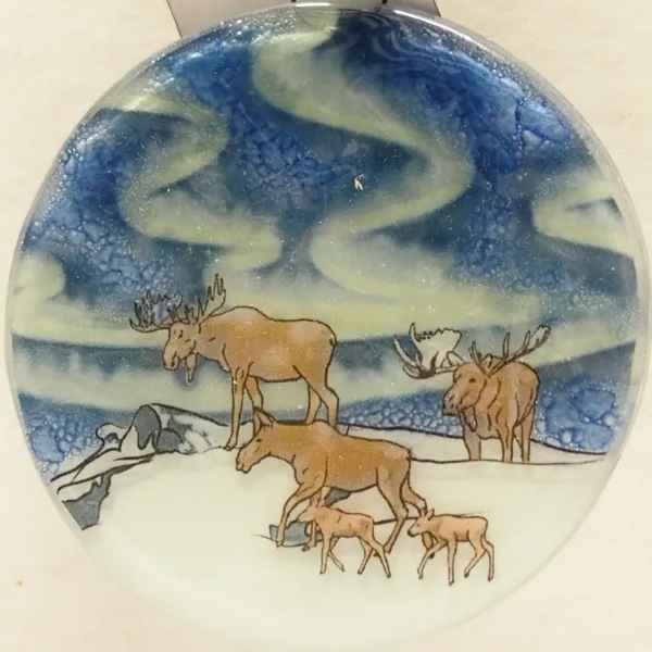 Northern Lights Moose Ornament