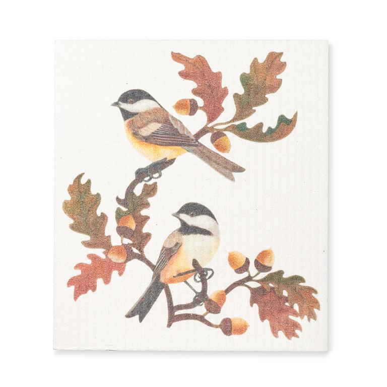 CHICKADEES SWEDISH DISHCLOTH