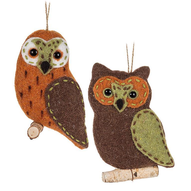 OWL ON TWIG ORNAMENT