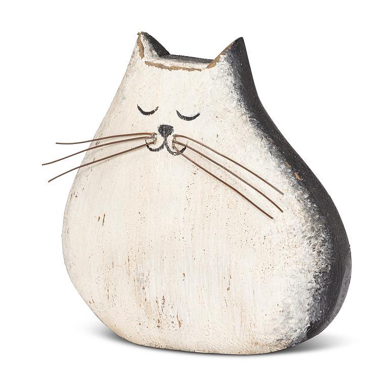 4.5" Black & White Cat Figurine