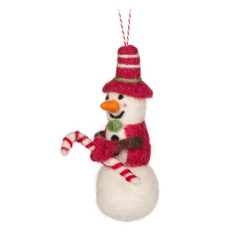 SNOWMAN WITH HAT ORNAMENT