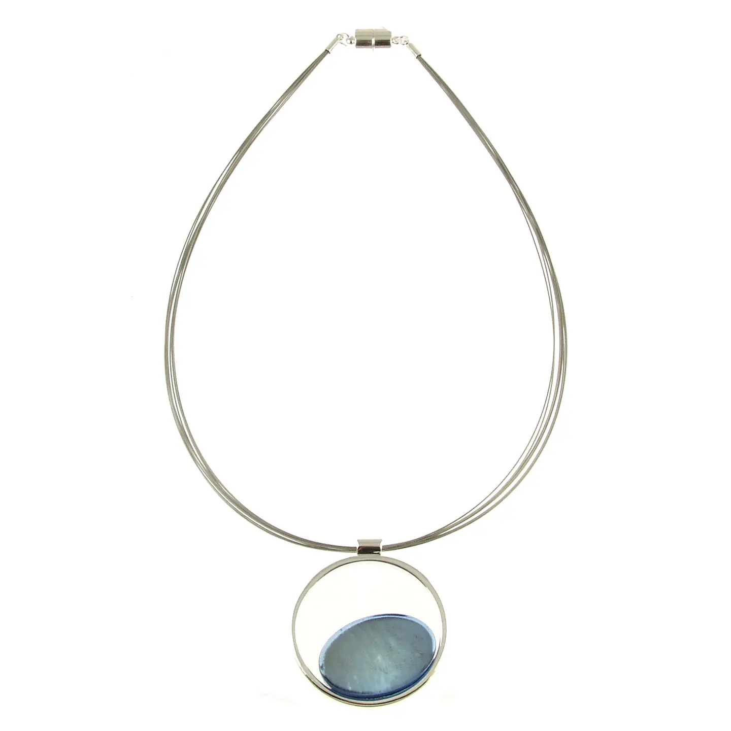 LT BLUE Stone Drop Magnetic Pendant