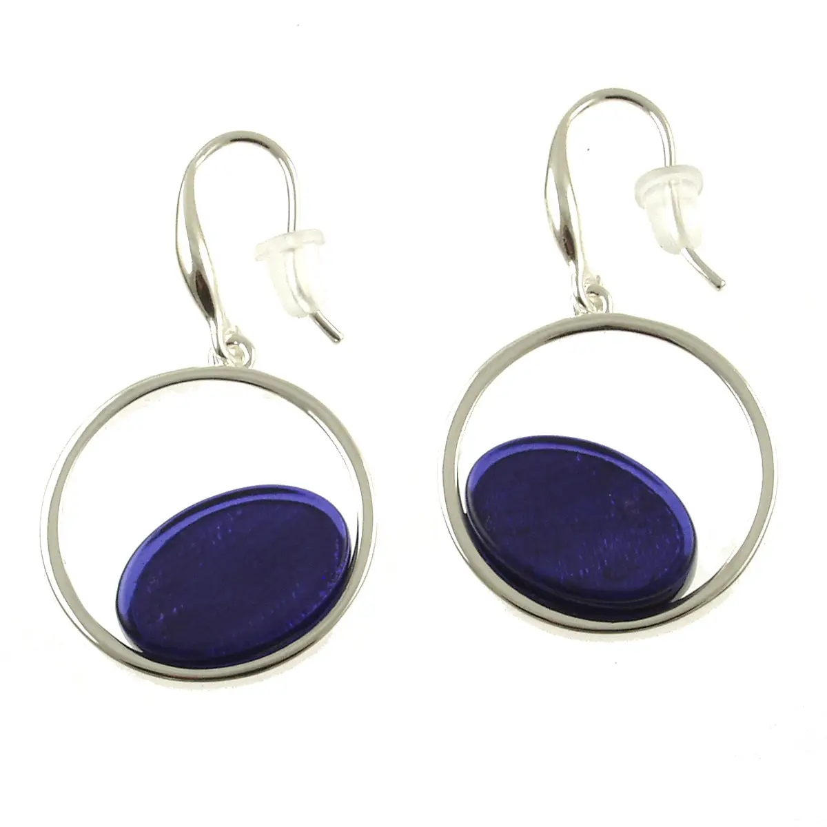 Purple Stone Drop Earrings