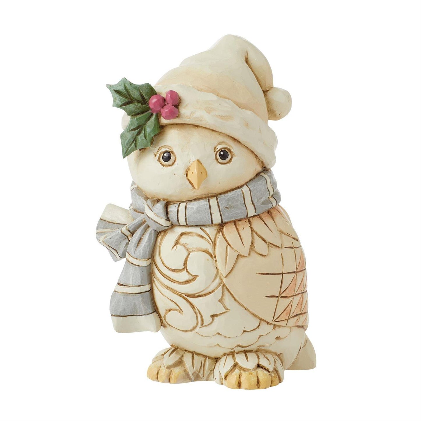 JS WOODLAND OWL WITH SCARF FIGURINE