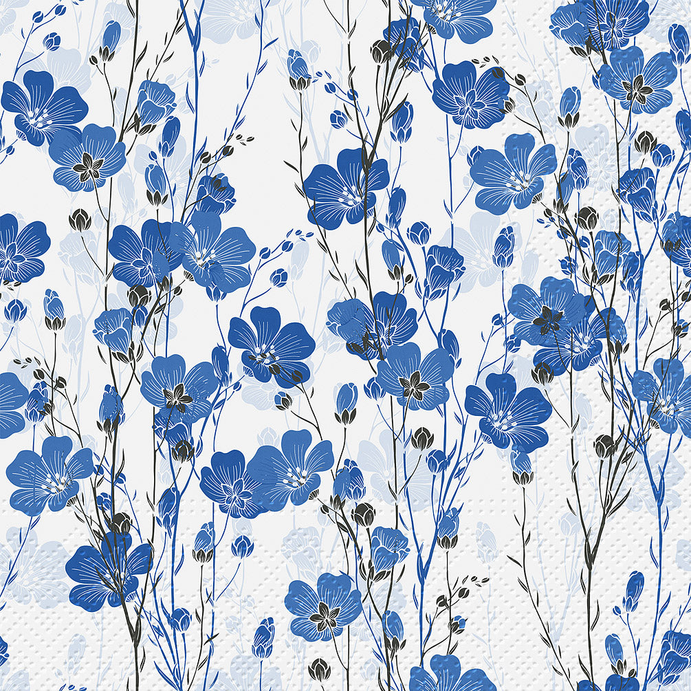 Blue FLAX PLANTS Luncheon NAPKINS