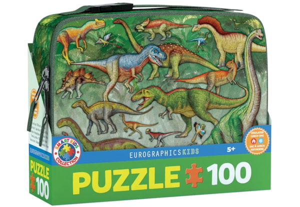 DINOSAURS LUNCH BAG 100PC PUZZLE