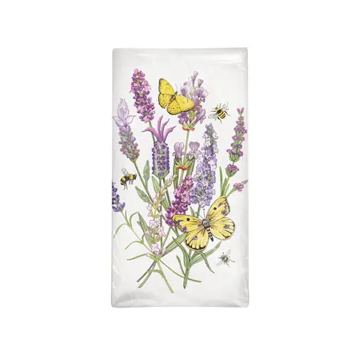 Butterfly With Lavender Flour Sack Towel