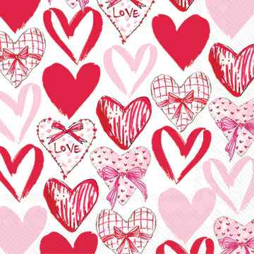 VALENTINE HEARTS BEVERAGE NAPKIN