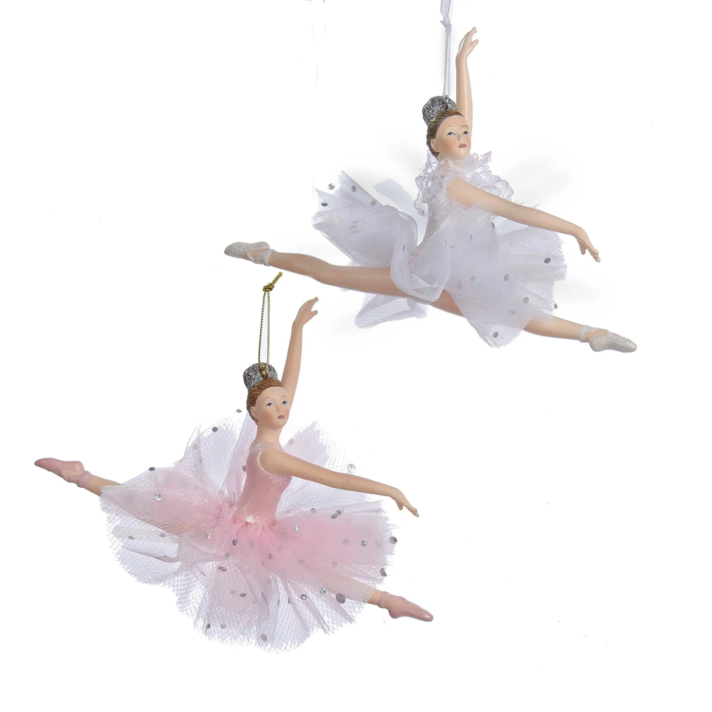 5" White or Pink Ballerina Ornament