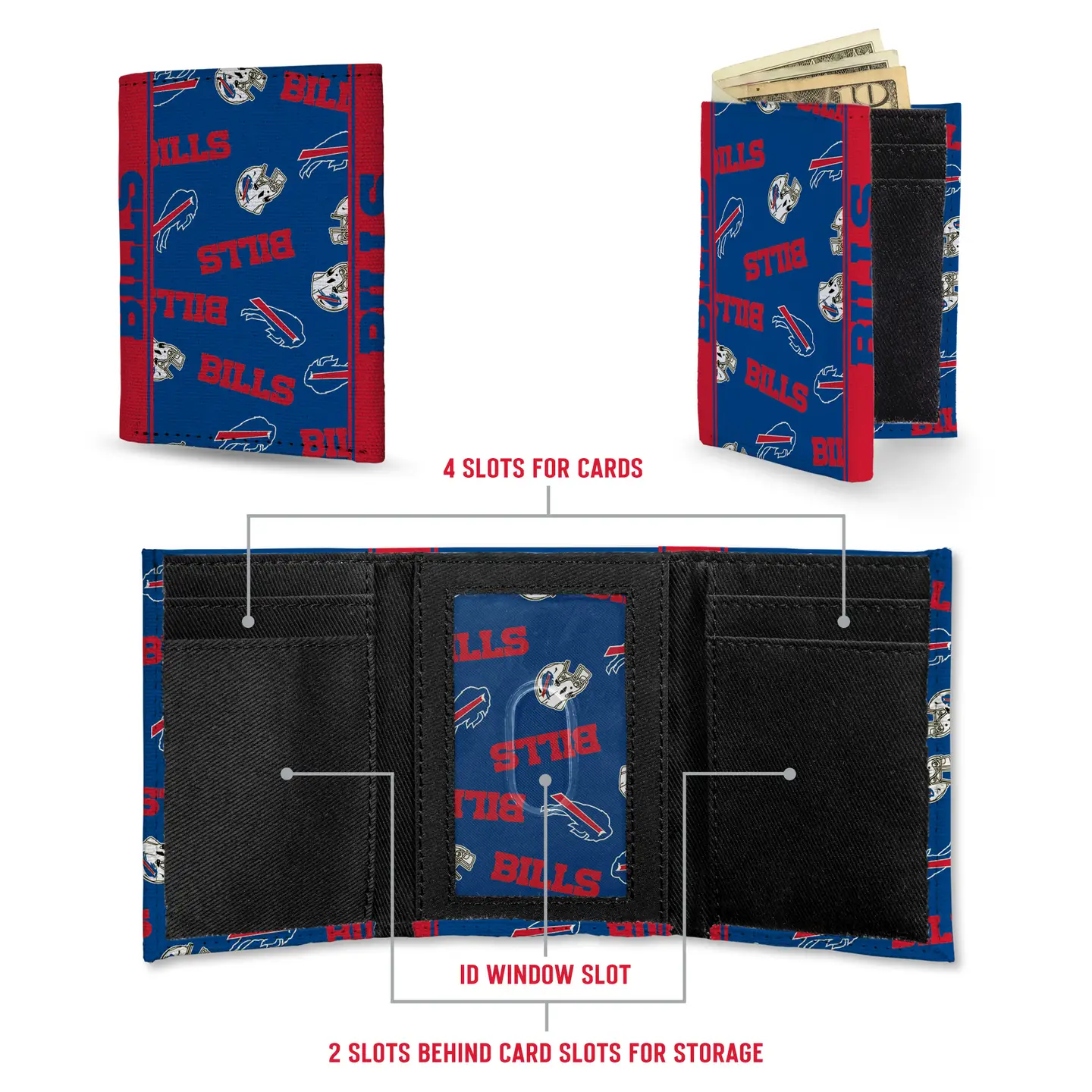 Bills Canvas Trifold Wallet