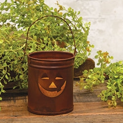 Rusty Metal Jack O Lantern Luminary