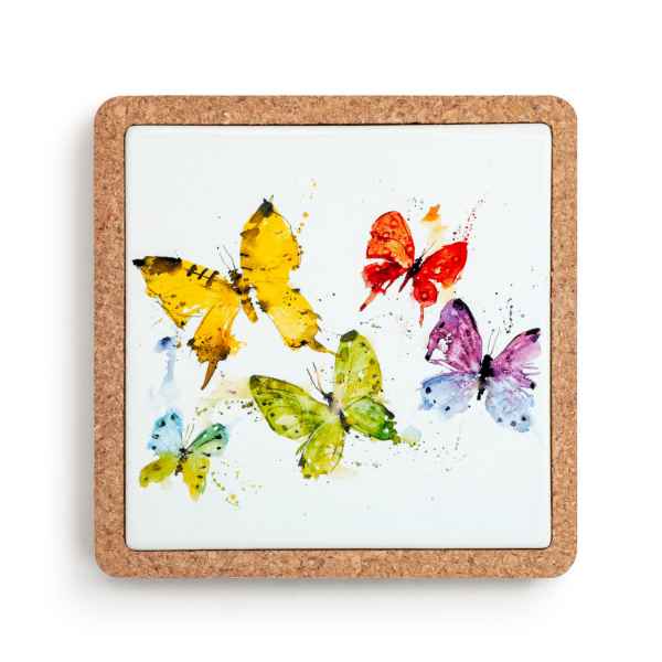Butterflies Cork Base Trivet