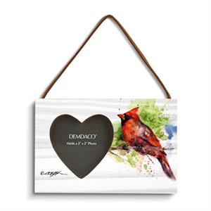 Cardinal Heart Frame Magnetic Ornament
