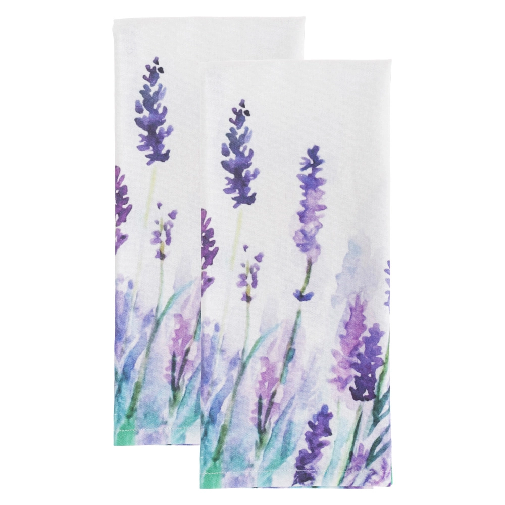 SET OF 2 LAVENDER TEA TOWELS