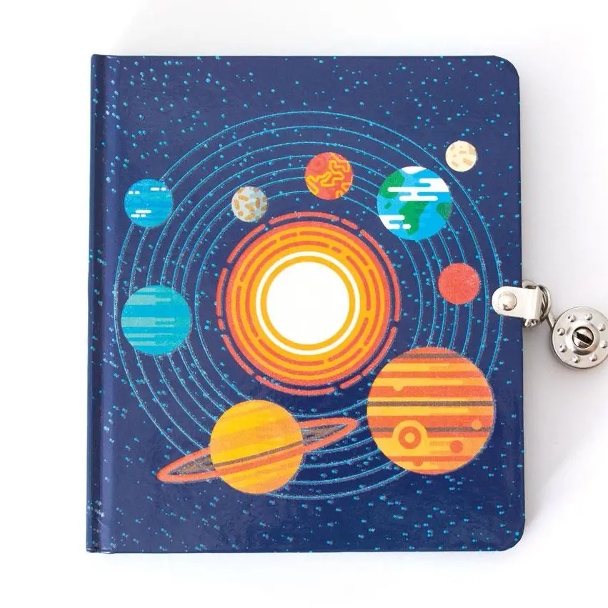 Solar System Glow in Dark Locked Diary