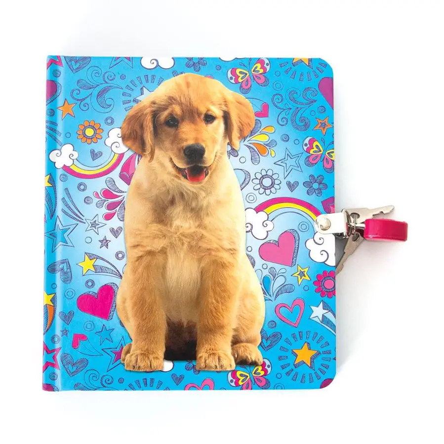 Golden Doodles Puppy Locked Diary
