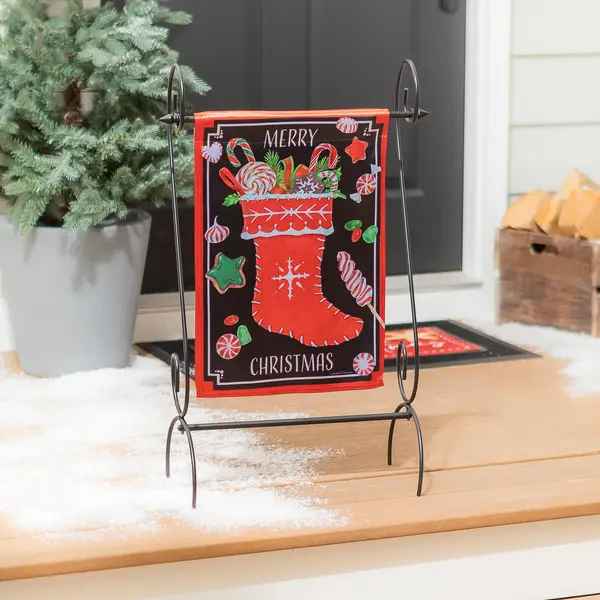 MERRY CHRISTMAS STOCKING GARDEN FLAG