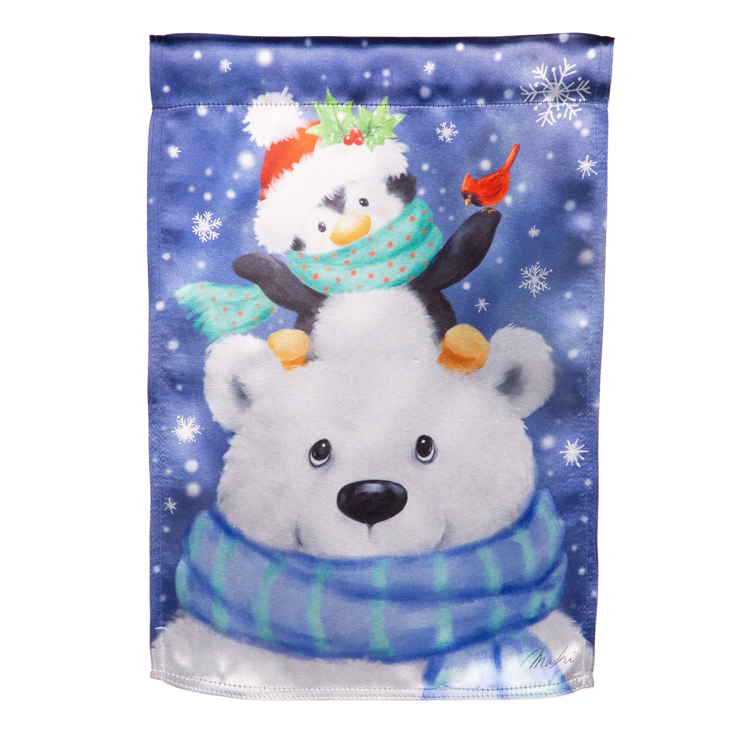 PLOAR BEAR AND FRIENDS GARDEN FLAG