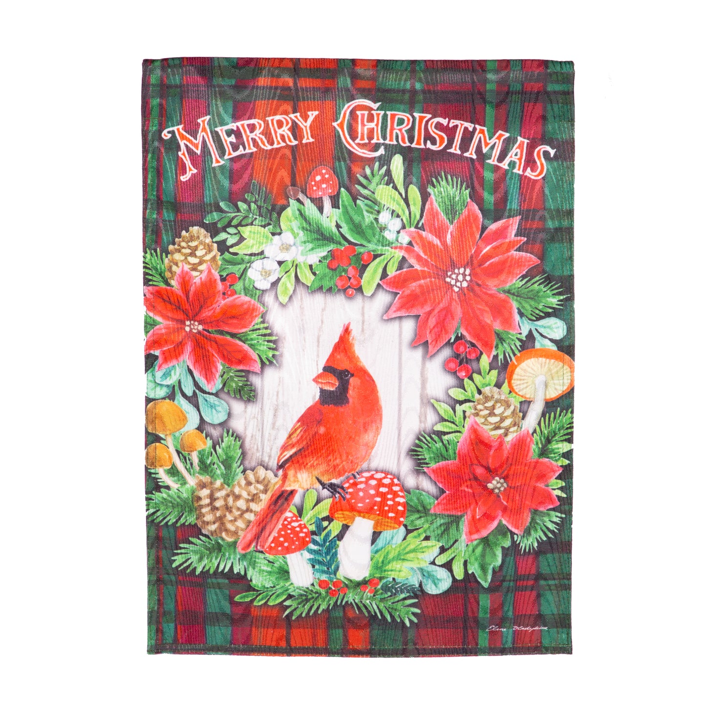CARDINAL MOIRE GARDEN FLAG