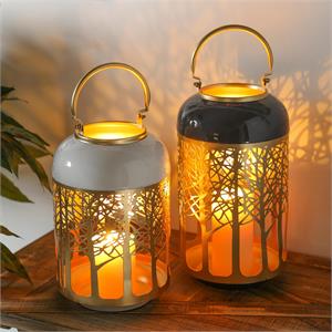White Laser Cut Metal Lantern