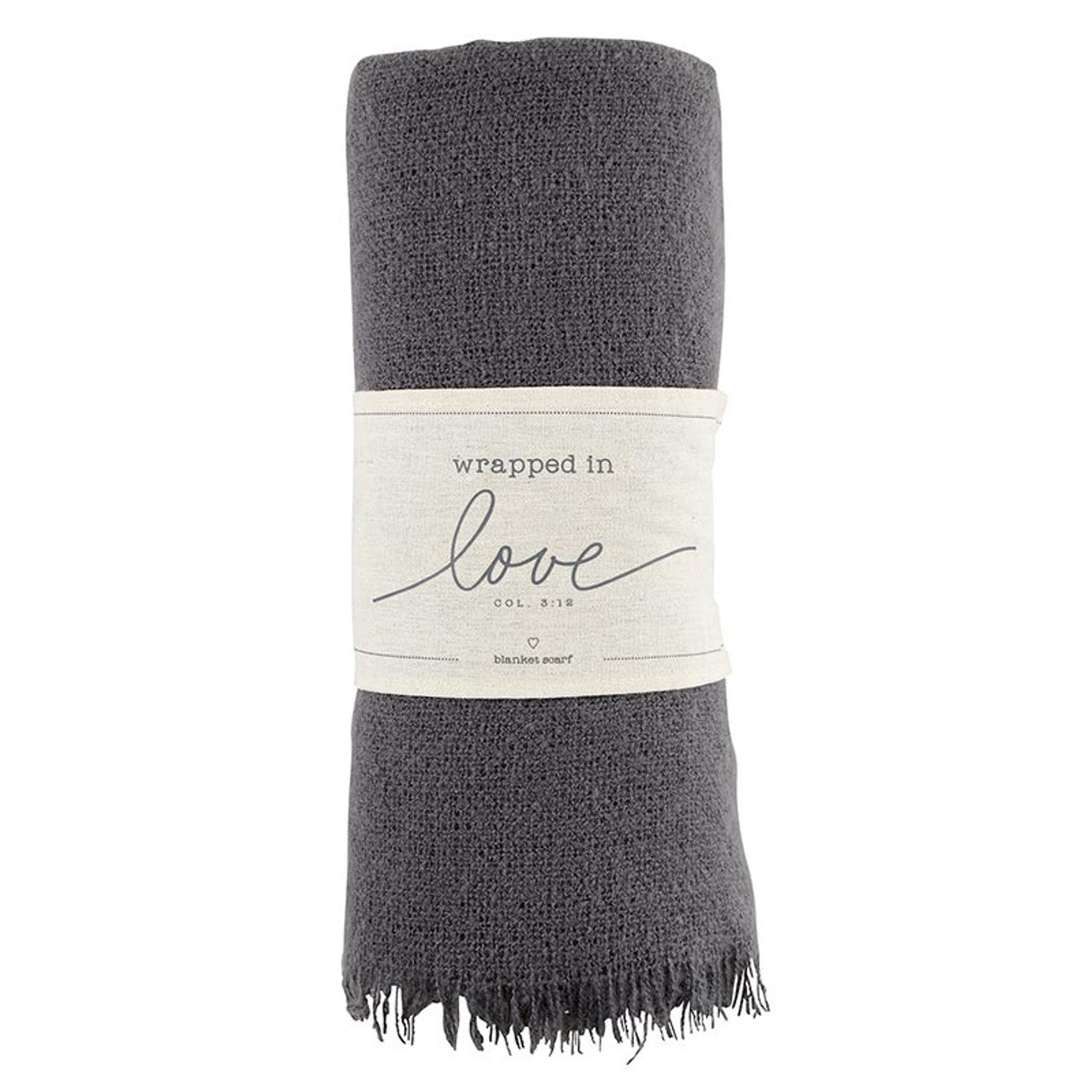 GREY WRAPPED IN LOVE BLANKET SCARF