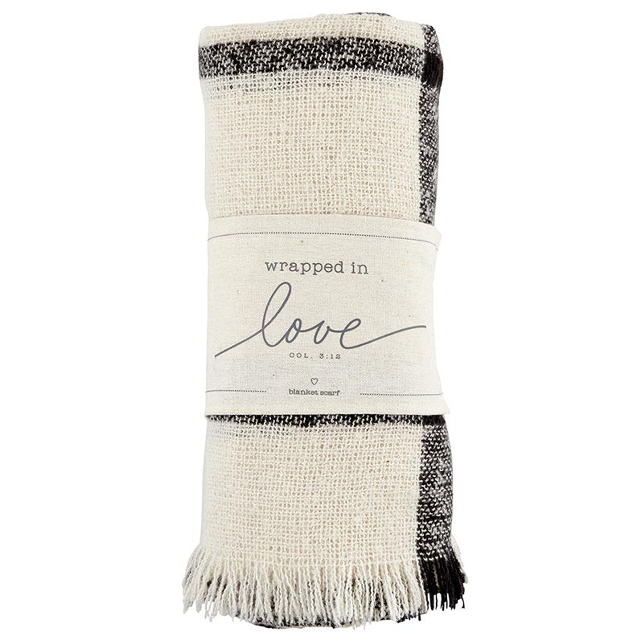 WRAPPED IN LOVE PLAID BLANKET SCARF