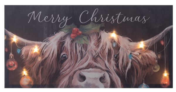 Christmas Cow Light Up Plaque