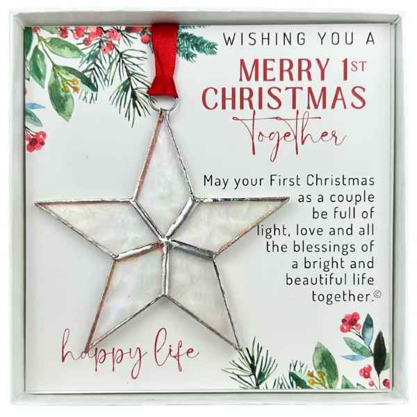 1st Christmas Glass Star
