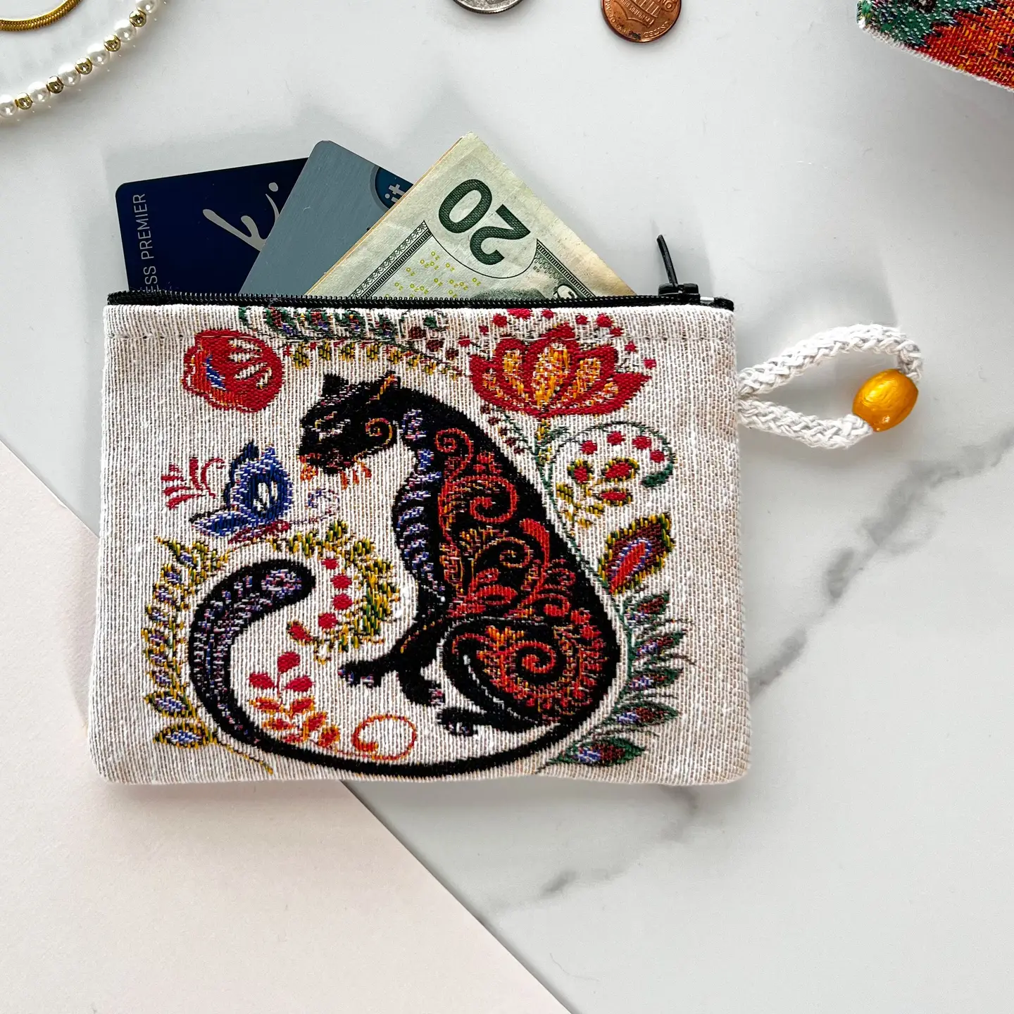 Cat Fabric Coin Purse