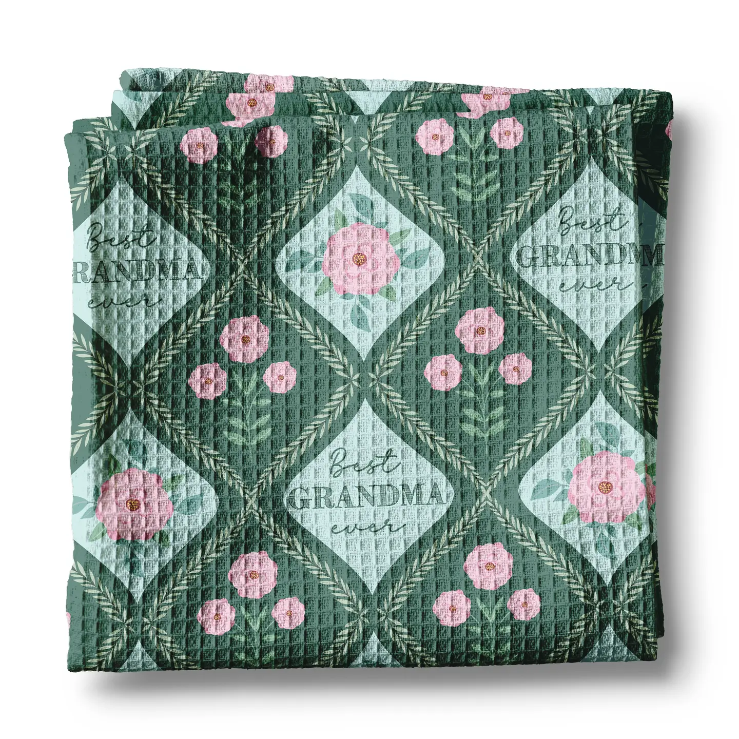 Grandma Green Waffle Towel
