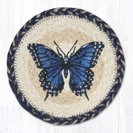 Blue Swallowtail Jute Coaster
