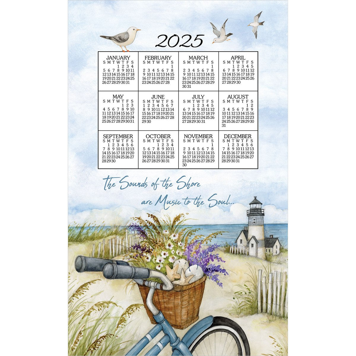 2025 SEASHORE Calendar Towel
