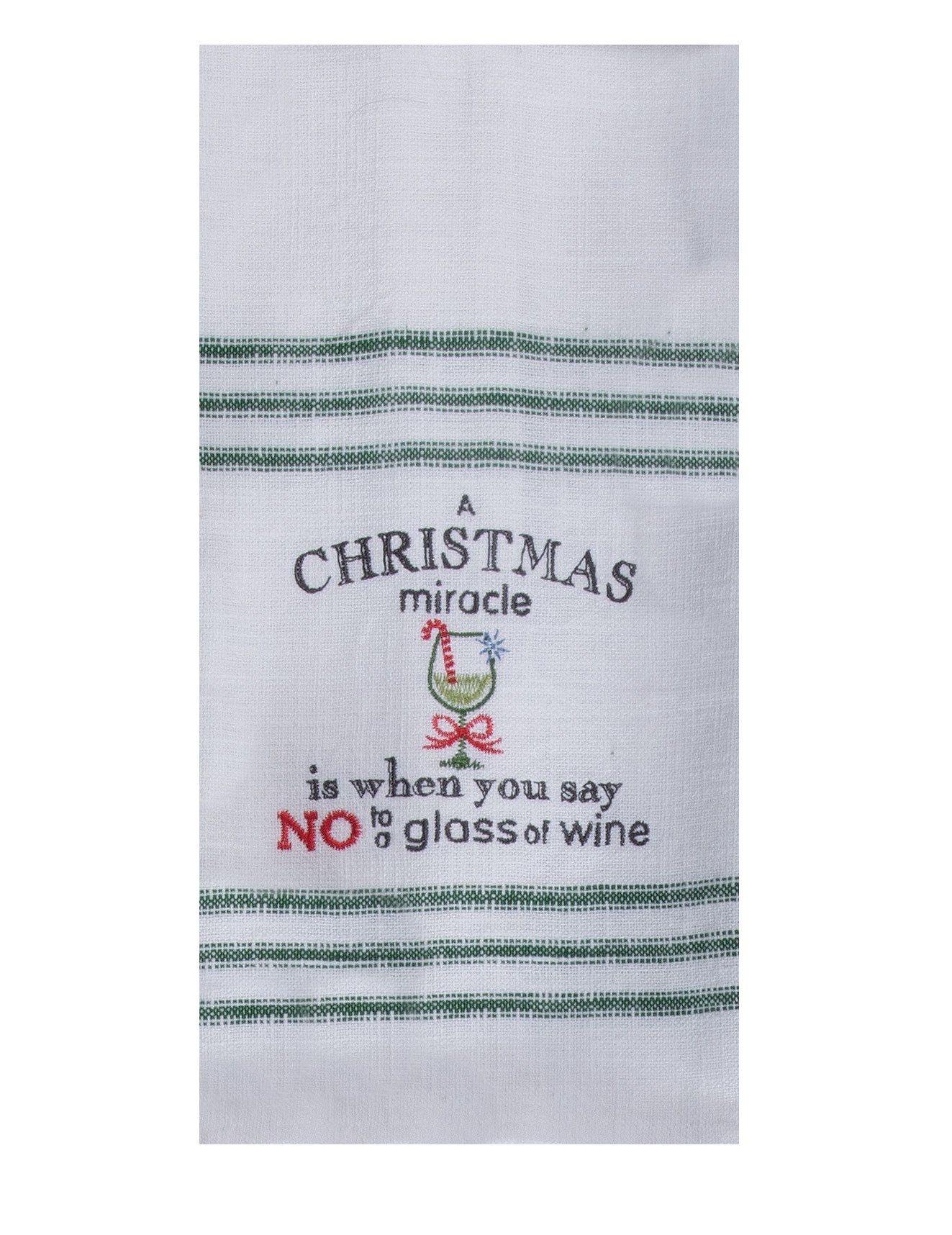 Christmas Miracle Embroidered Tea Towel