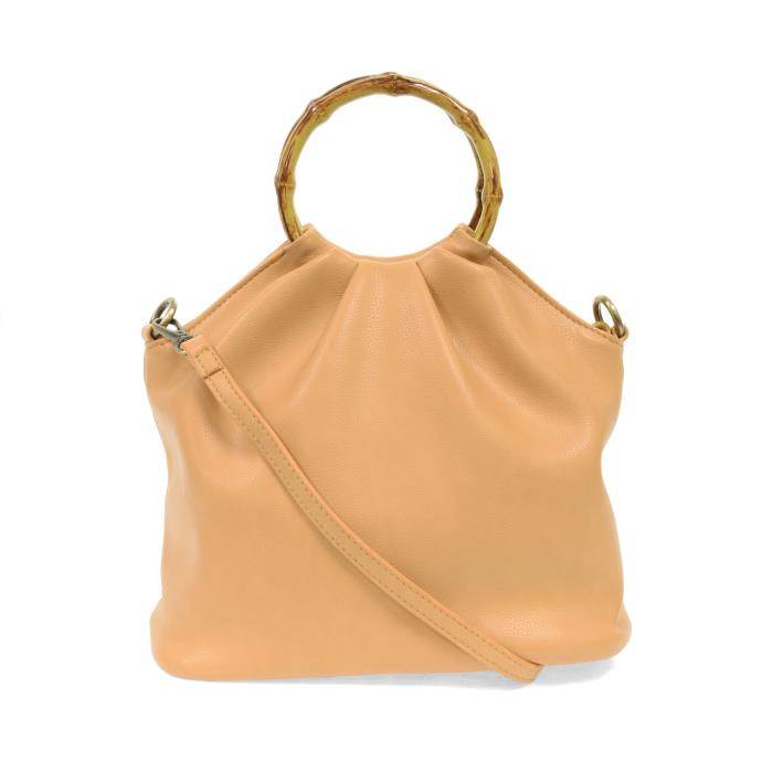 Wheat Natalie Bamboo Handle Pouf Bag