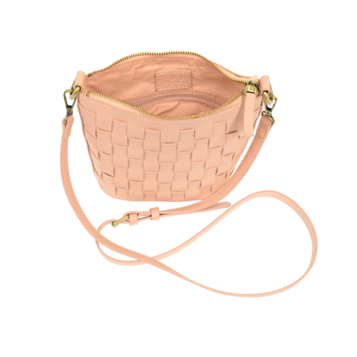 Blush Maci Woven Crossbody bag