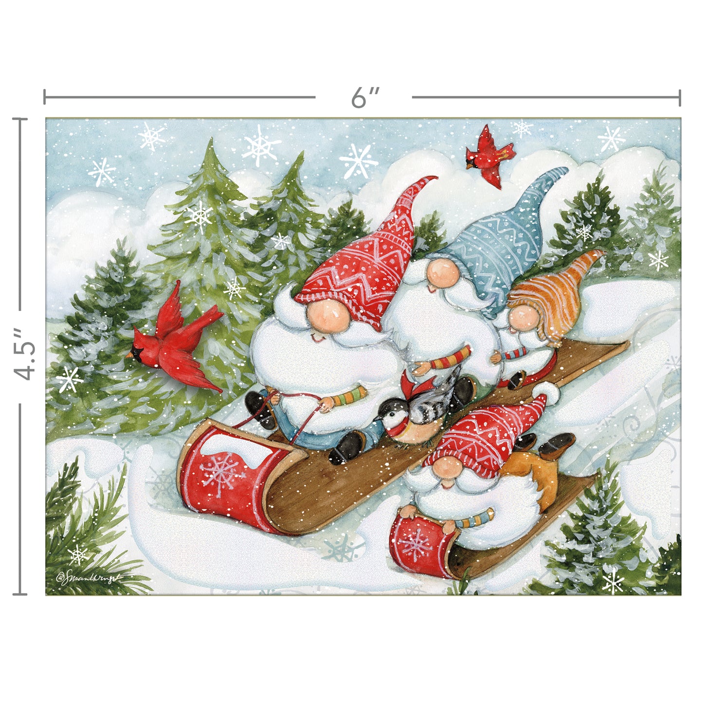 GO SLEDDING BOXED CHRISTMAS CARDS