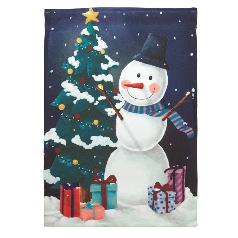 SNOWMAN AND TREE FLAG 30X44