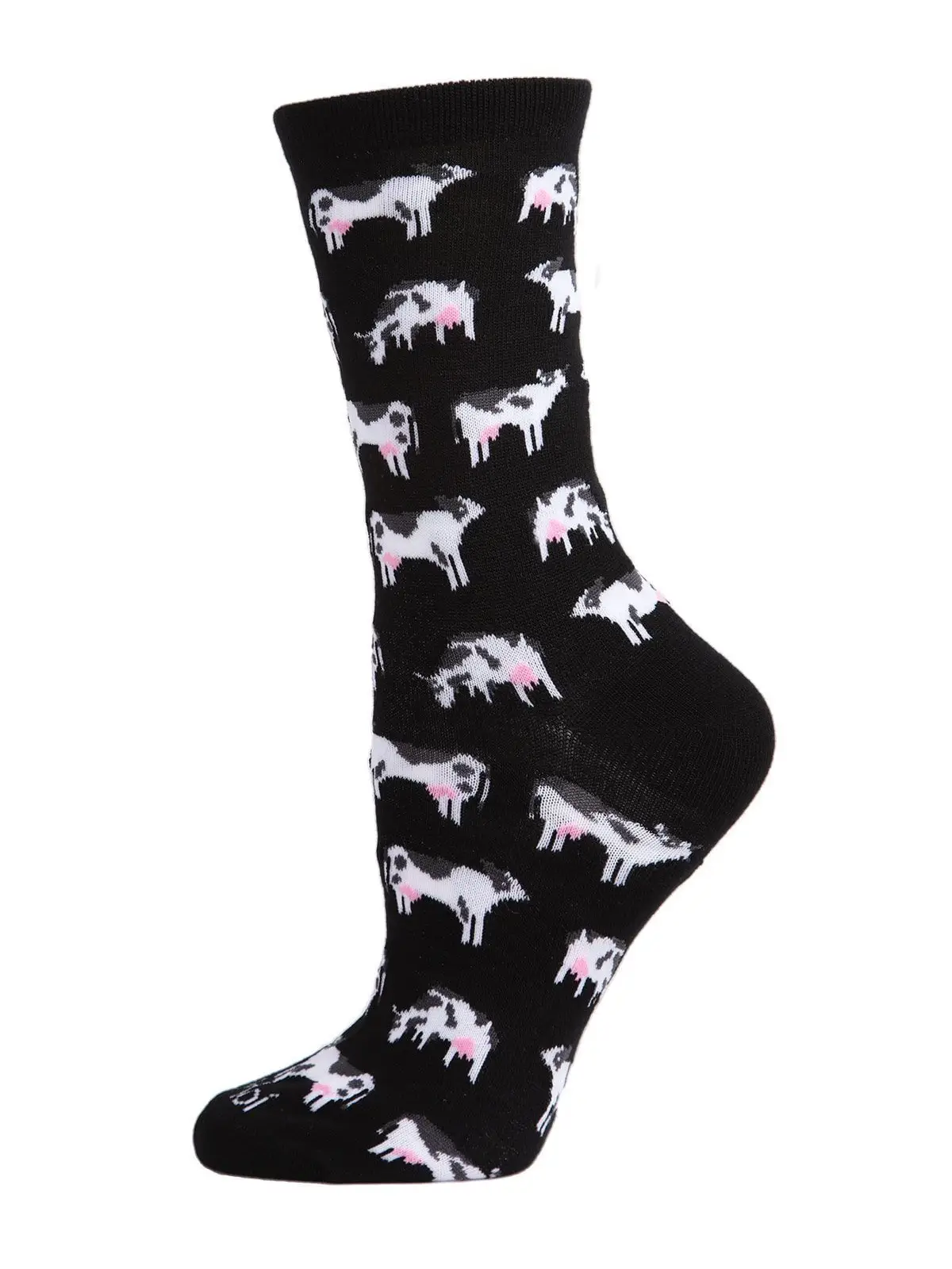 Black Cow Bamboo Crew Socks