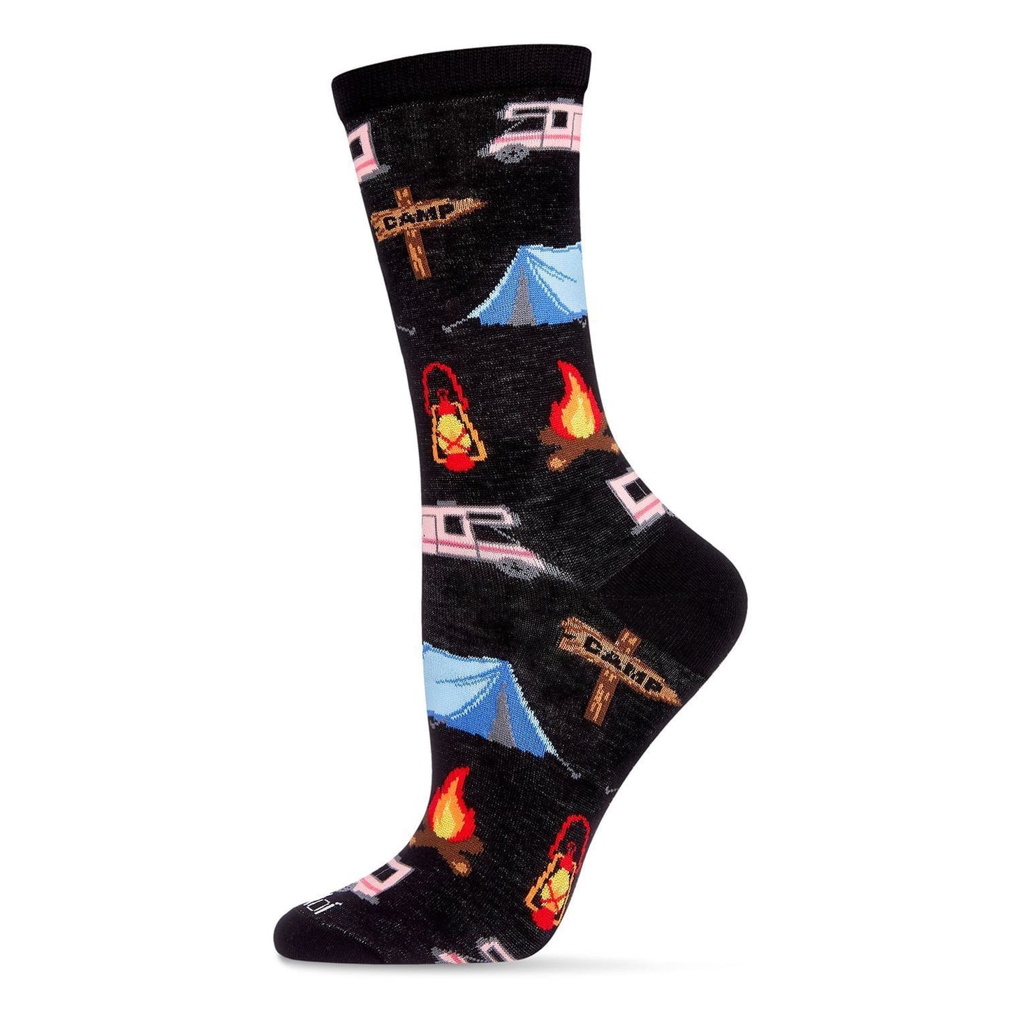 Black Camper Bamboo Crew Socks