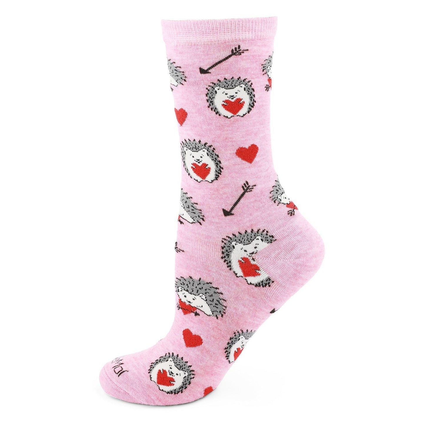 Pink Hedgehog Love Struck Crew Socks