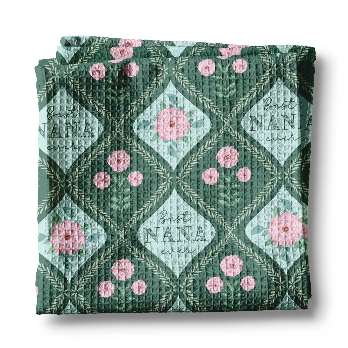 Nana Green Waffle Towel