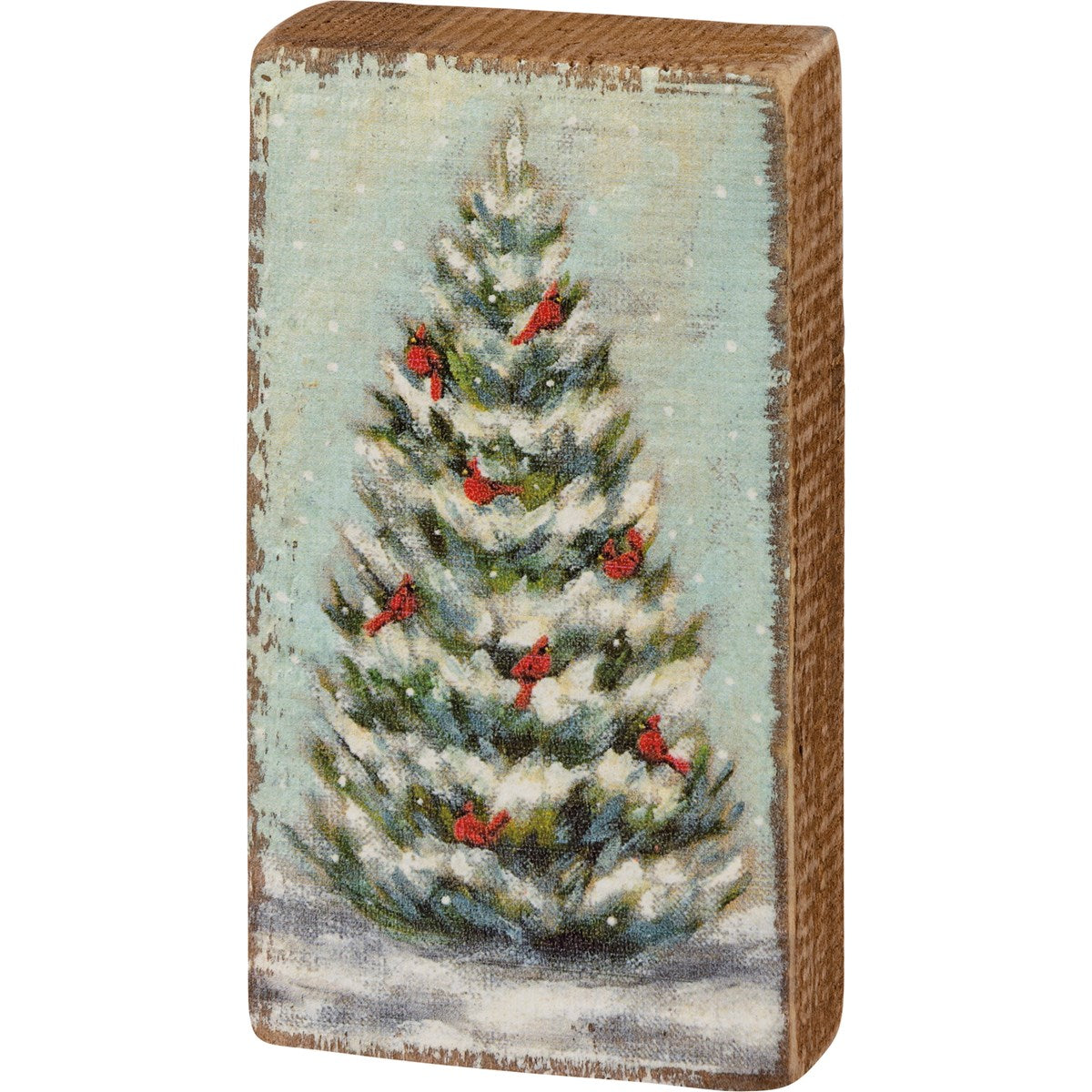 TREE With Cardinals BLOCK SIGN