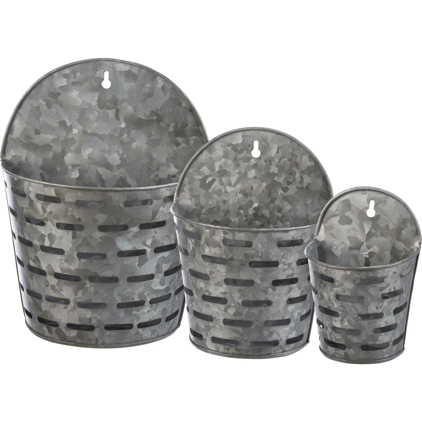 Medium Rustic Olive Wall Bucket