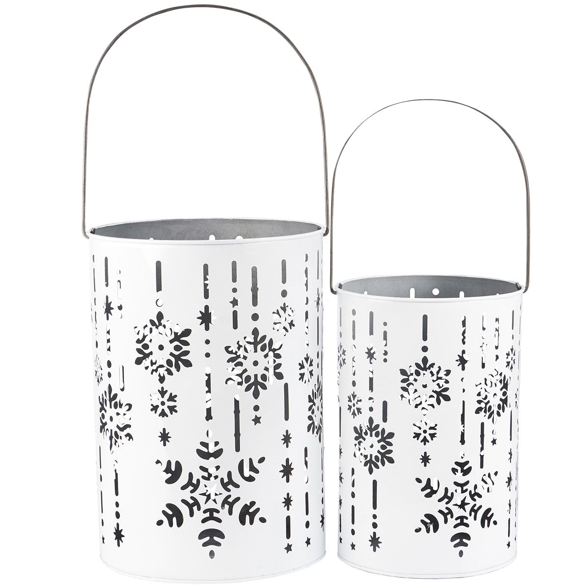 Large Snowflakes Metal Candle Holder